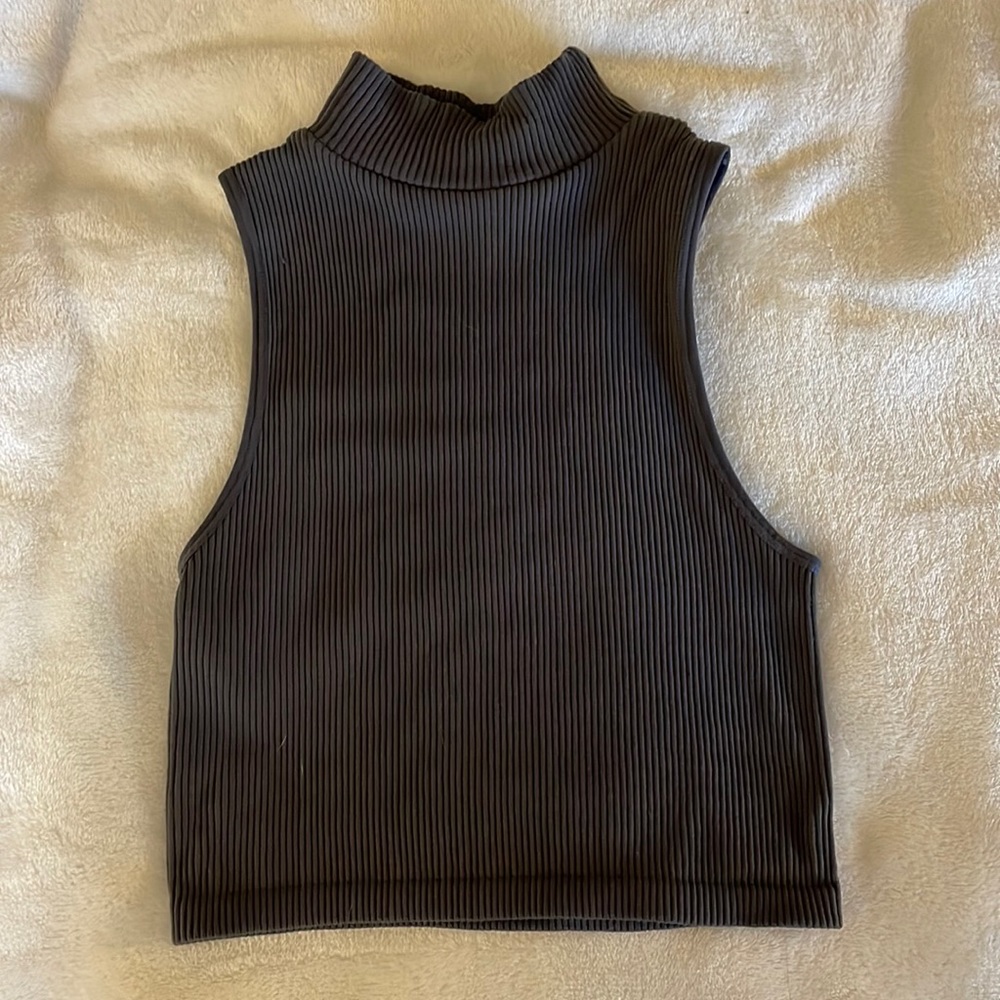 Zara navy/gray crop top tank, size XS-S